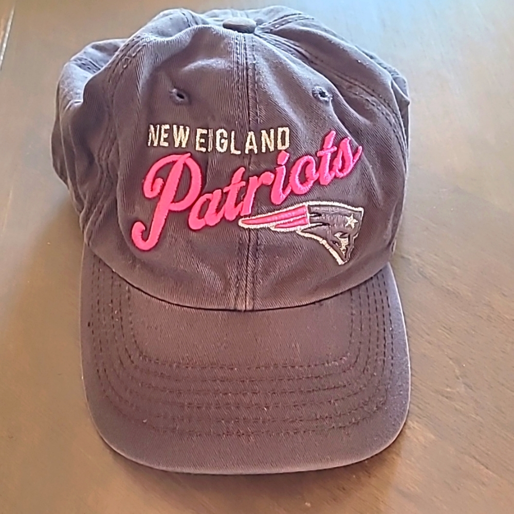 New England Patriots NFL Football gray pink baseball cap hat adjustable